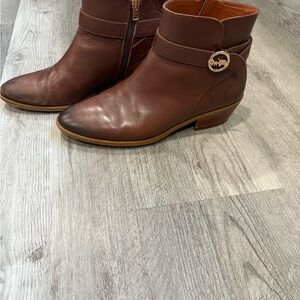 Coach Chestnut Leather Ankle Booties